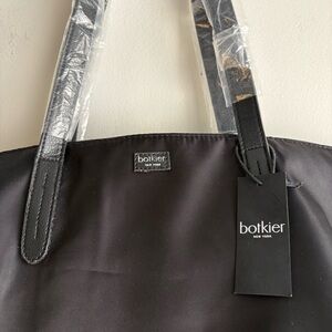 Botkier New York Black Nylon Tote Bag NWT Large Travel Work Zip Shoulder Bag